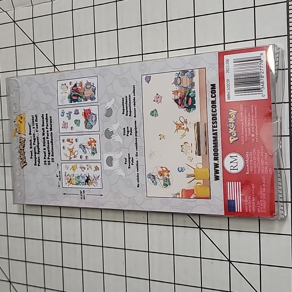 Pokémon Wall Decals x 25 Decals by Roommates ‎ - NIP Pokémon Wall Decor